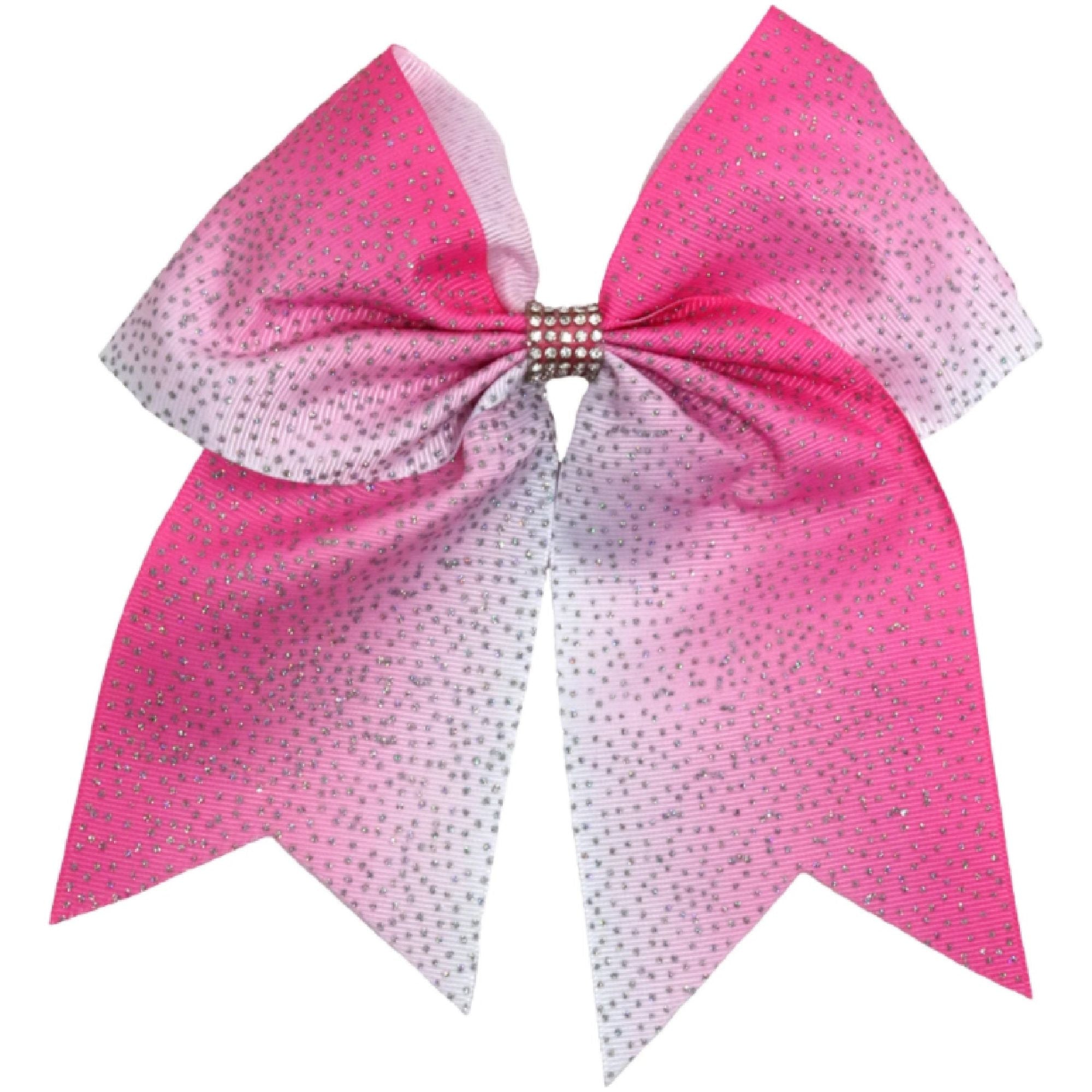 Ribbon Cluster Ponytailer - Hot Pink + Light Pink Hot Pink/Light Pink