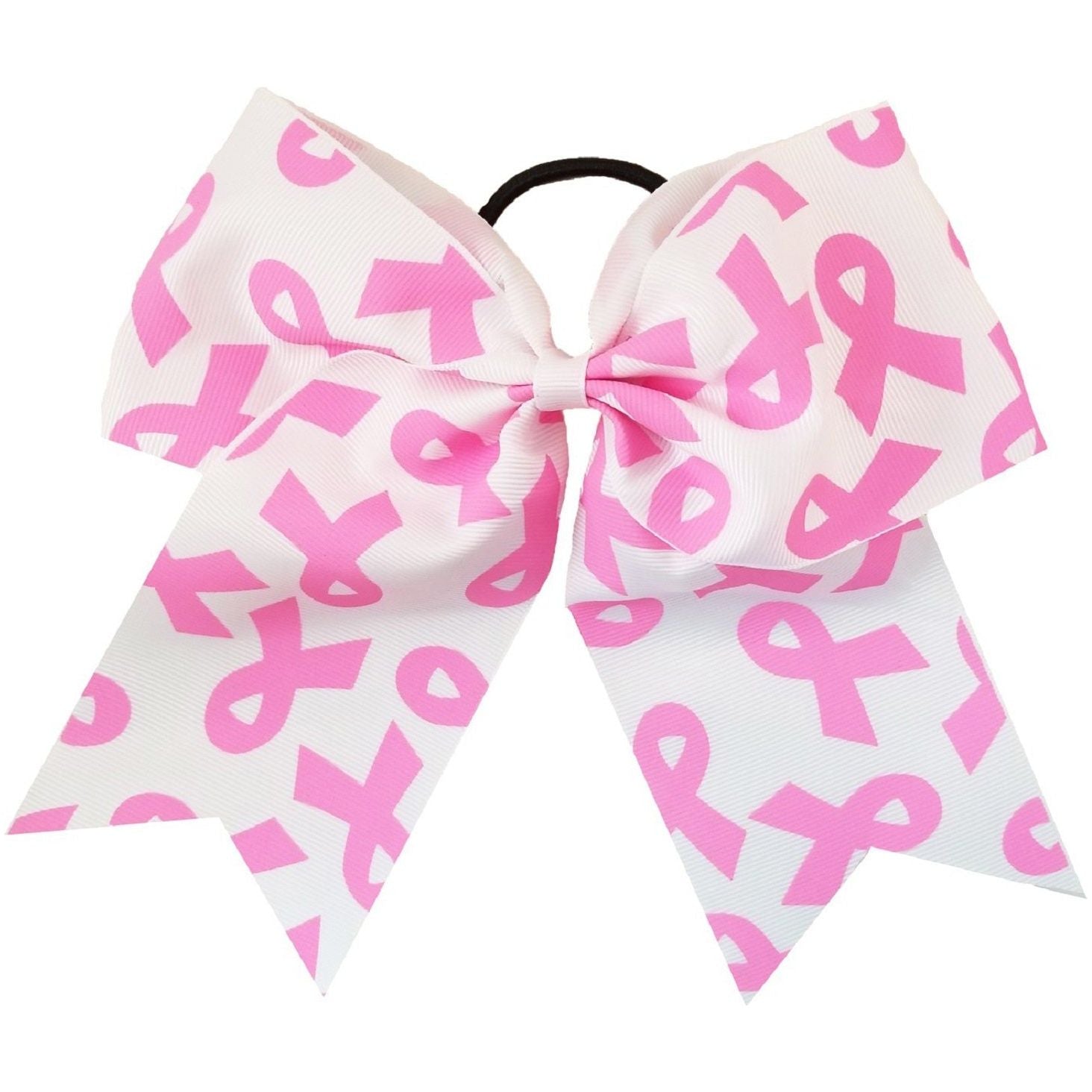 Breast Cancer Bows, Pink Ribbon Hair Bows, Pony Tail Holders in