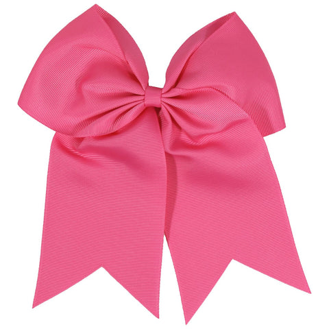 Medium Pink Cheer Bow for Girls Large Hair Bows with Clip Holder Ribbon