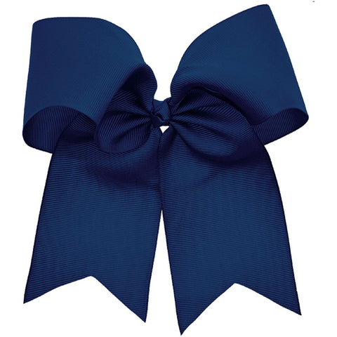 Navy Cheer Bow for Girls Large Hair Bows with Clip Holder Ribbon
