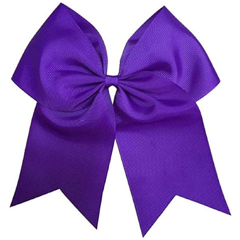 Purple Cheer Bow for Girls Large Hair Bows with Clip Holder Ribbon