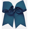 Twilight Blue Cheer Bow for Girls Large Hair Bows with Ponytail Holder Ribbon