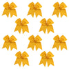 10 Athletic Gold Cheer Bows for Girls  Large Hair Bows with Clip Holder Ribbon