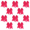 10 Hot Pink Cheer Bows for Girls  Large Hair Bows with Clip Holder Ribbon