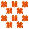 10 Orange Cheer Bows for Girls Large Hair Bows with Clip Holder Ribbon