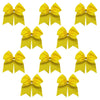 10 Yellow Cheer Bows for Girls Large Hair Bows with Clip Holder Ribbon