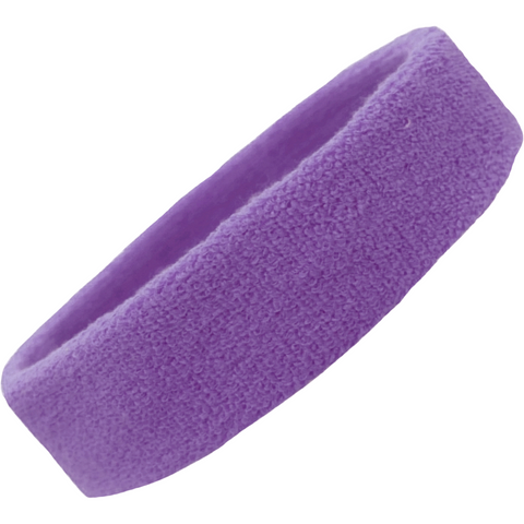 Sweatband Terry Cotton Sports Headband Sweat Absorbing Head Band Medium Purple