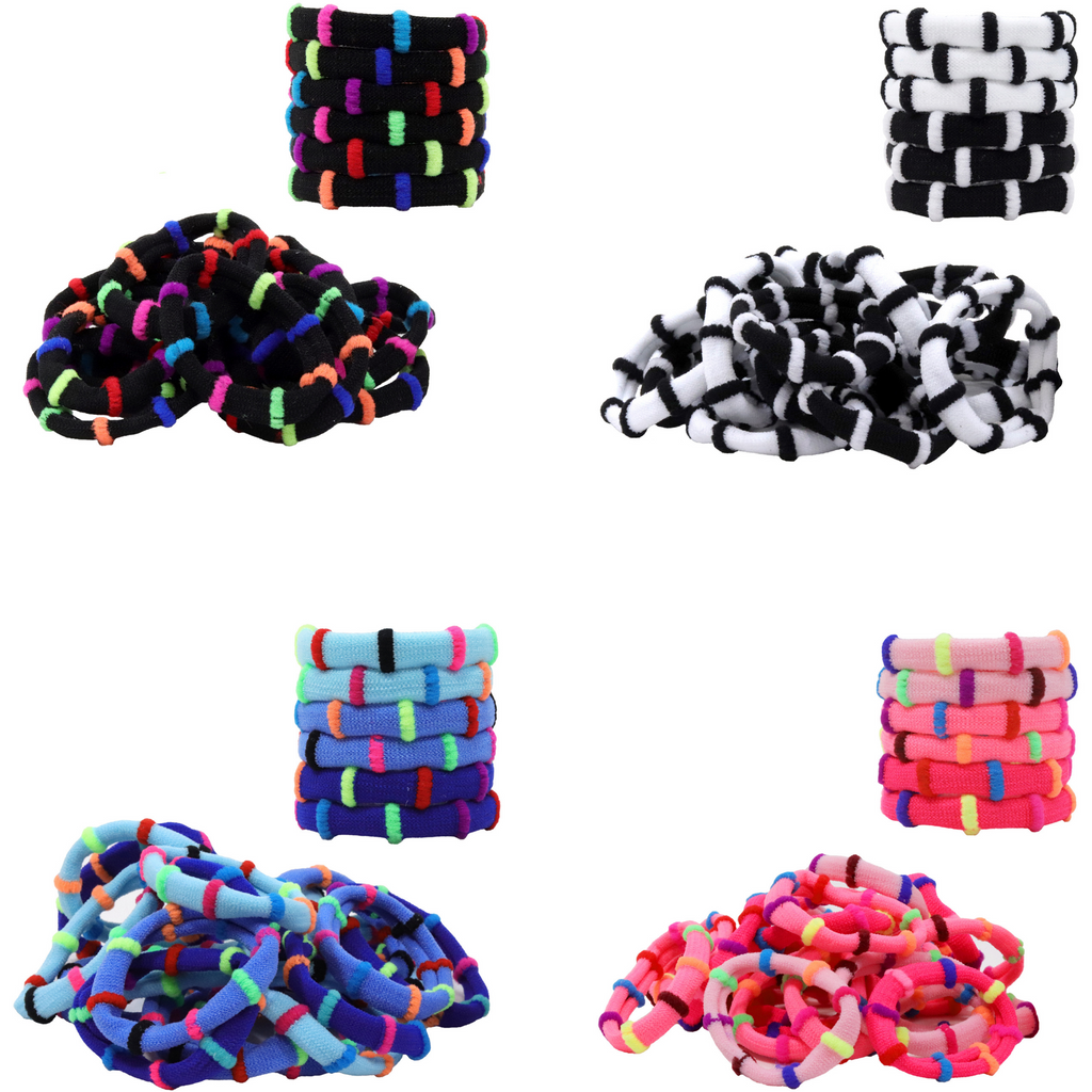 Hair Ties Seamless Terry Elastics 100 Pack You Pick Colors and Quantities