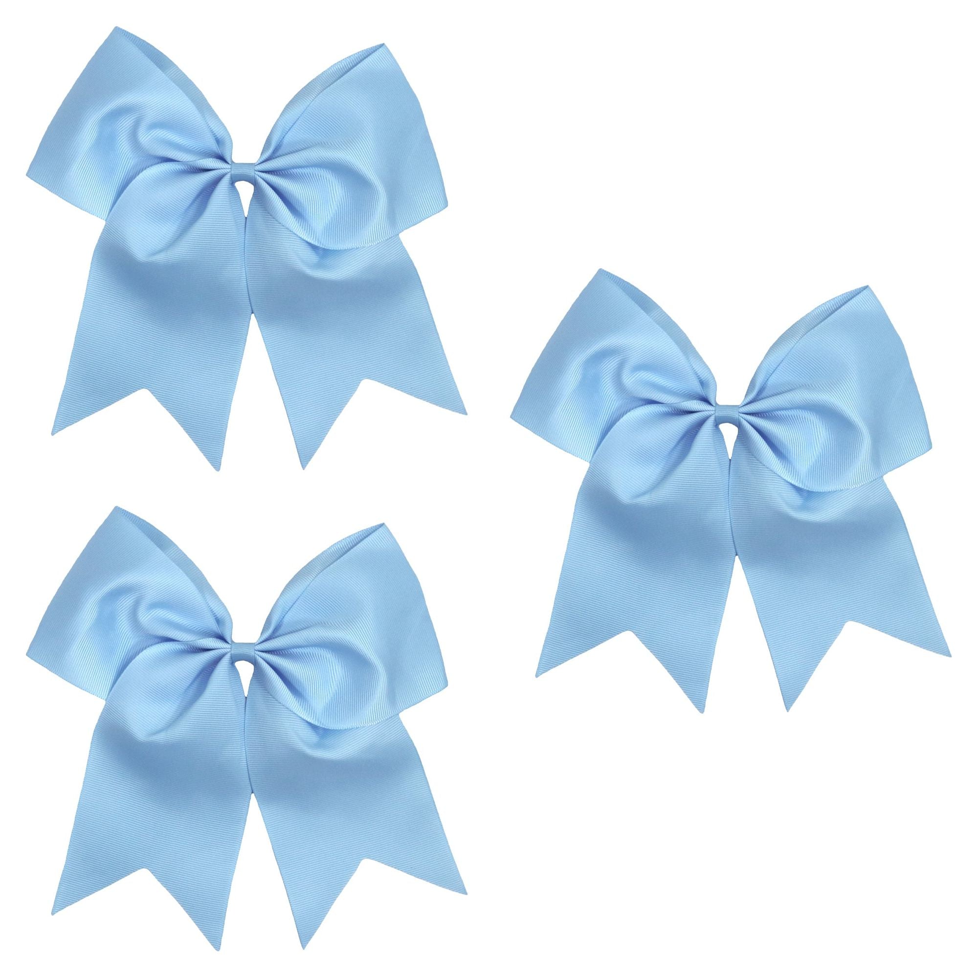 Cheer Hair Bow Large with Ponytail Holder Blue 1 | Kenz Laurenz