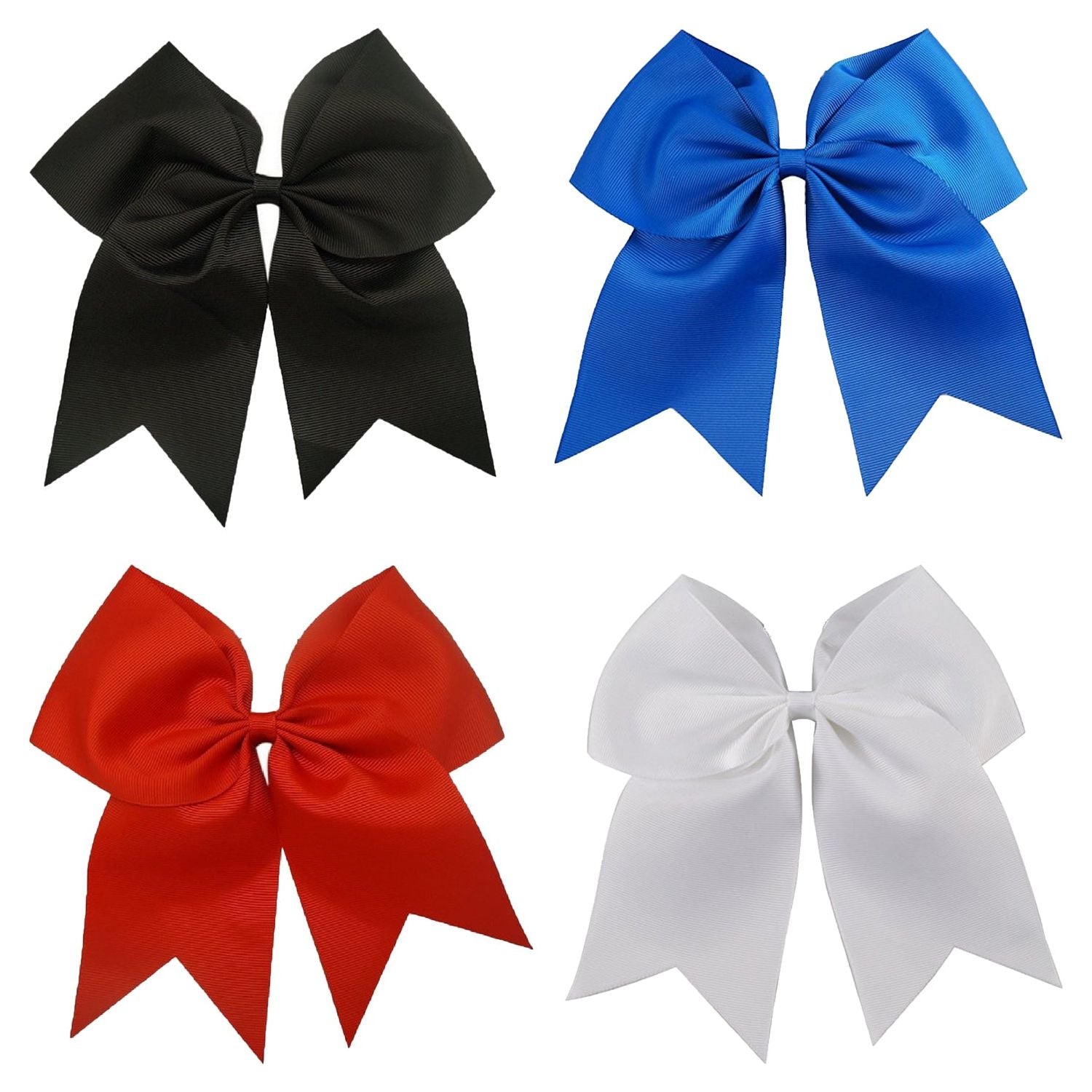 Red Cheer Bow for Girls Large Hair Bows with Ponytail Holder Ribbon | Kenz Laurenz