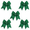 5 Forest Green Cheer Bow Large Hair Bows with Ponytail Holder Cheerleader Ribbon Cheerleading Softball Accessories