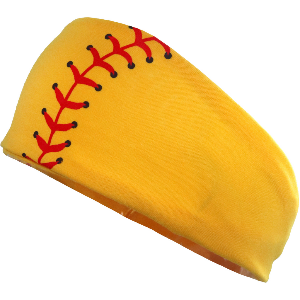 Softball Seam Headband Yellow Red