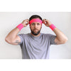 Sweatbands 12 Terry Cotton Sports Headbands Sweat Absorbing Head Bands Light Pink