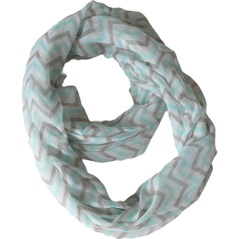 Chevron Zig Zag Scarf for Women for Hair Fashion Outfit Teal