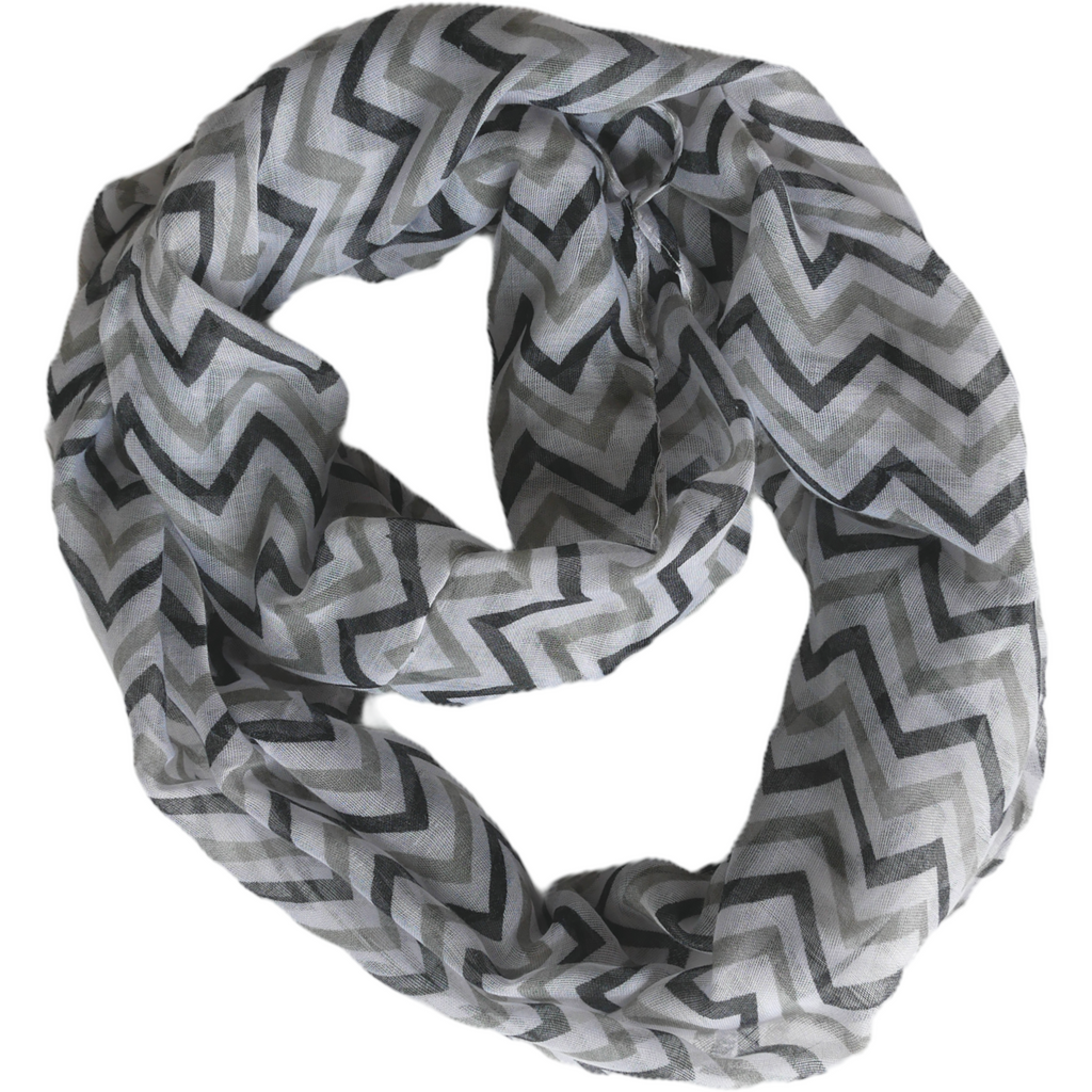 Chevron Zig Zag Scarf for Women for Hair Fashion Outfit Black