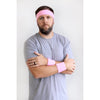 Sweatband Terry Cotton Sports Headband Sweat Absorbing Head Band Light Pink