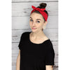 Boho Knotted Headband for Women Top Knot Vintage Bohemian Inspired Hair Bands Elastic Cotton Wide Headbands Red