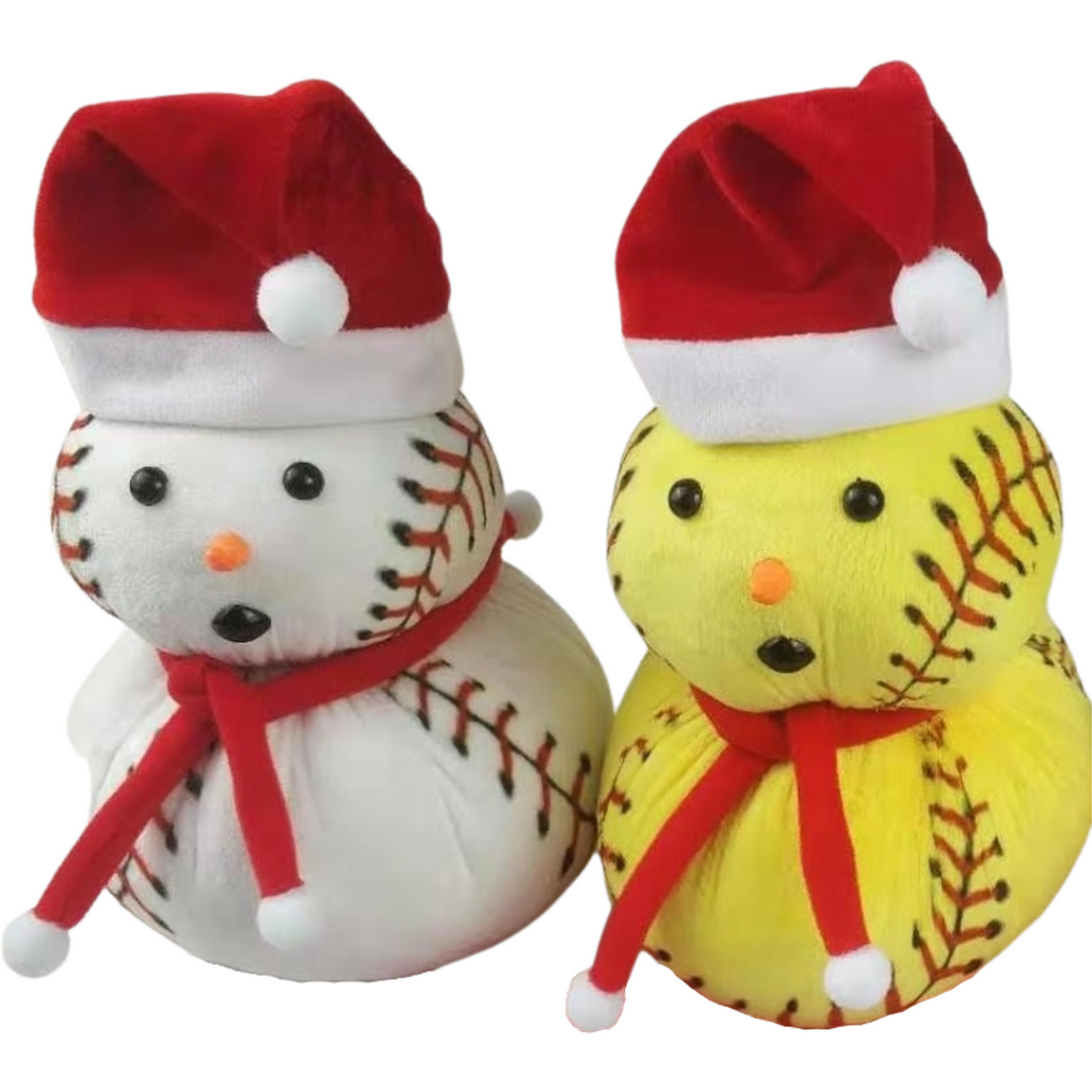 Softball Gifts for Girls Snowman Plush-Softball Gift for Players, Baseball Gift for Pitchers, Coach, Seniors, Mom, Dad - Team Basket Bag Ideas - Sports Novelties Bulk