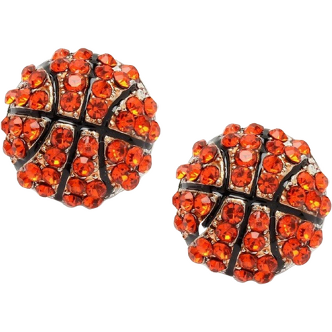 Basketball Post Earrings Rhinestone