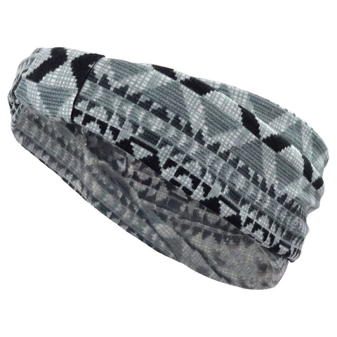 Boho Knotted Headband Black/Gray Tribal