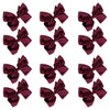 12 Burgundy Classic Cheer Bows Large Hair Bow with Clip