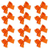 12 Orange Classic Cheer Bows Large Hair Bow with Clip