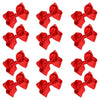 12 Red Classic Cheer Bows Large Hair Bow with Clip