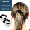 6 Black/Clear Spiral Hair Ties Elastic Coils Ponytail Holders Plastic Rubber Band