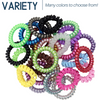 6 Hair Ties Elastic Coils Assorted Ponytail Holders Plastic Rubber Band