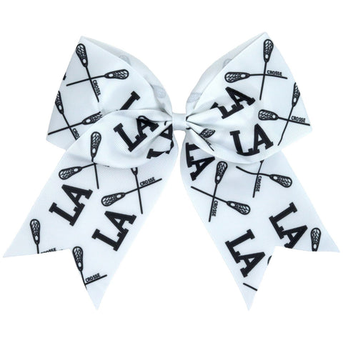 Lacrosse Cheer Bow for Girls Large Hair Bows with Ponytail Holder Sports Ribbon