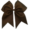 Brown Cheer Bow for Girls 7" Large Hair Bows with Clip Holder Ribbon