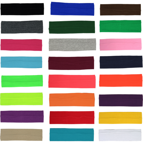 Cotton Headbands 100 Soft Stretch Headband Sweat Absorbent Elastic Head Bands You Pick Colors