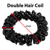 6 BROWN Spiral Hair Ties Elastic Coils Ponytail Holders Plastic Rubber Band