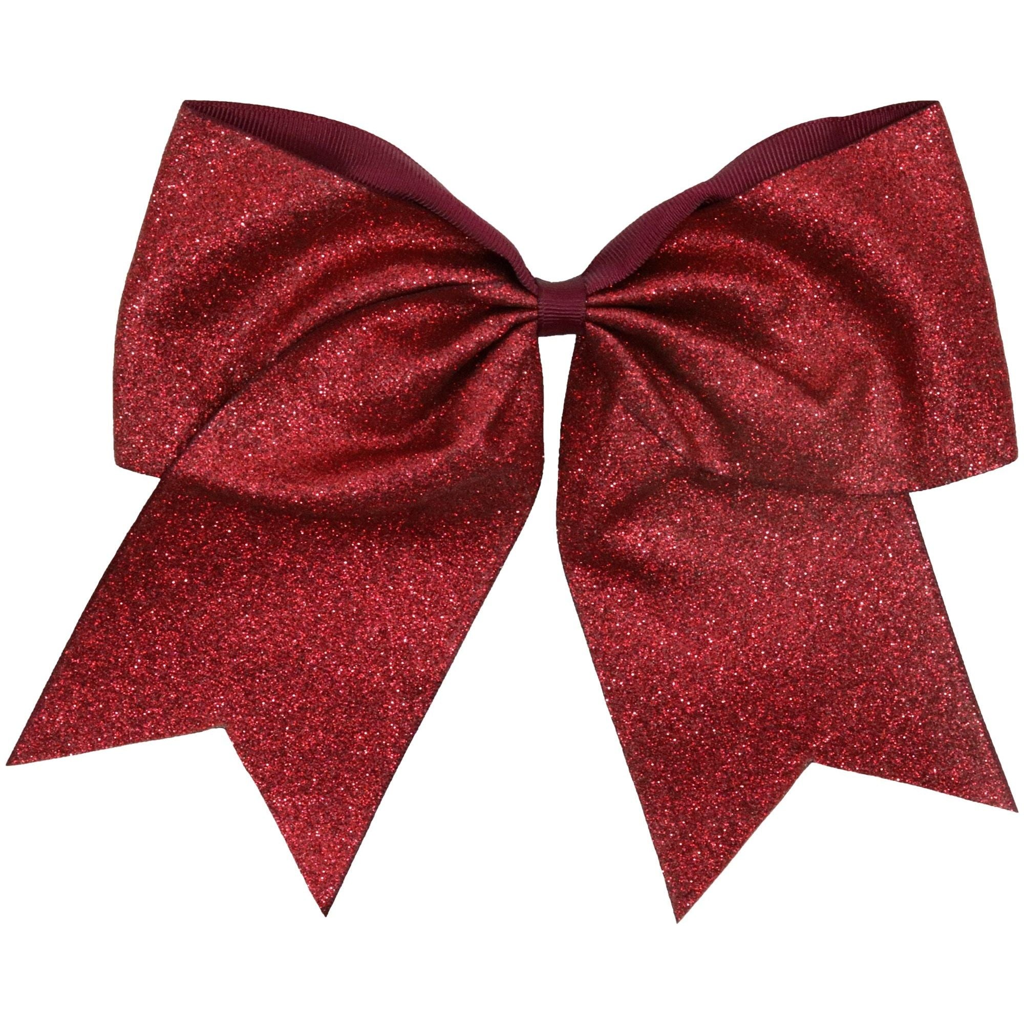 NEW BASEBALL Glitter Leather Cheer Bow Pony Tail 3 Inch