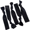 Hair Ties 5 Elastic Black Ponytail Holders Ribbon Knotted Bands