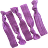 Hair Ties 5 Elastic Purple Ponytail Holders Ribbon Knotted Bands