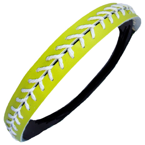 Softball Headband Non Slip Leather Sports Head Bands Yellow White