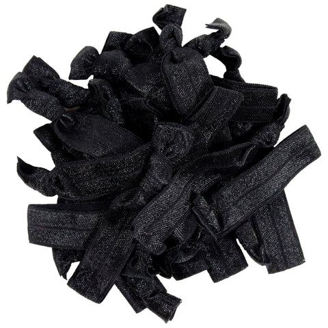 Hair Ties 20 Elastic Black Ponytail Holders Ribbon Knotted Bands