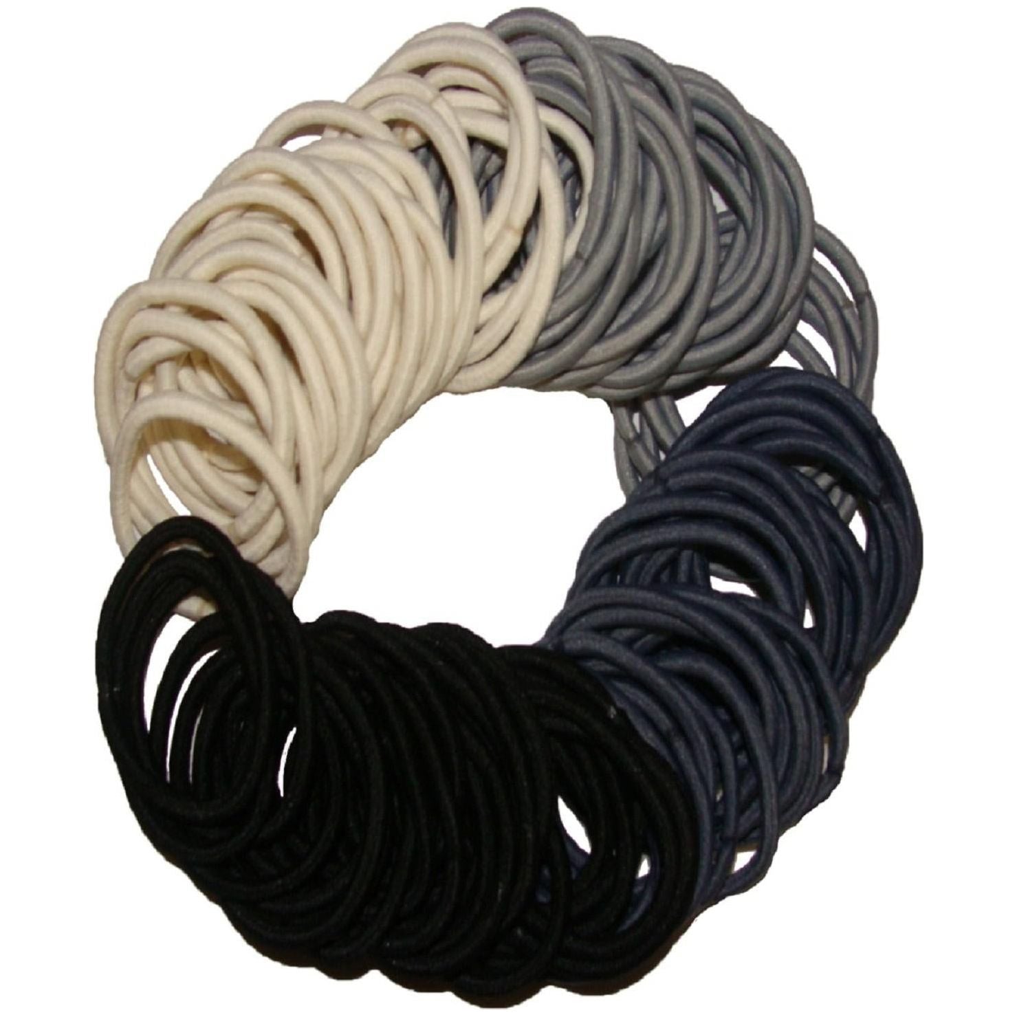Hair Rubber Bands Mini Band Soft Elastic for Kids Teens Women's Braids 1000 You Pick Colors and Quantities White | Kenz Laurenz