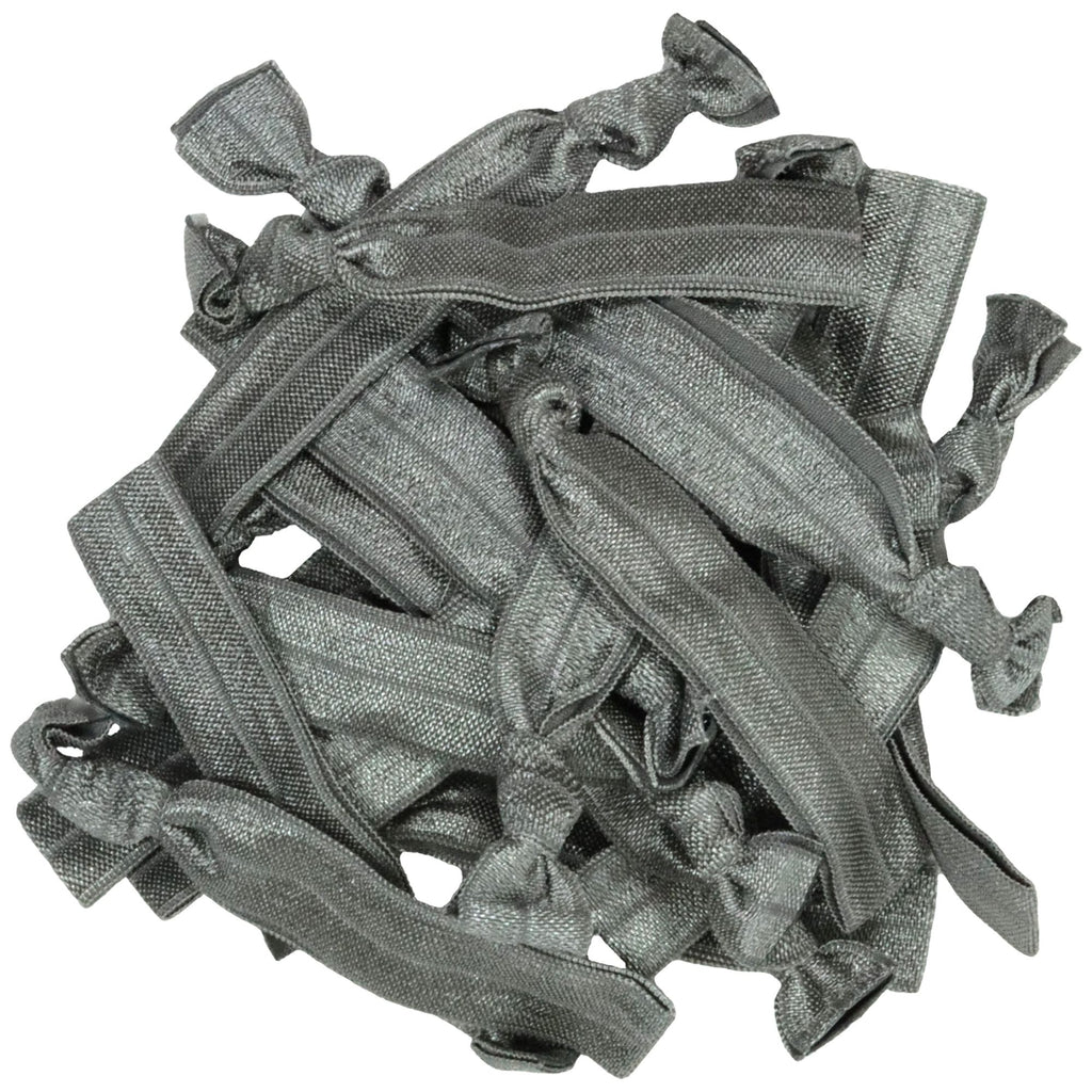 Hair Ties 20 Elastic Gray Ponytail Holders Ribbon Knotted Bands