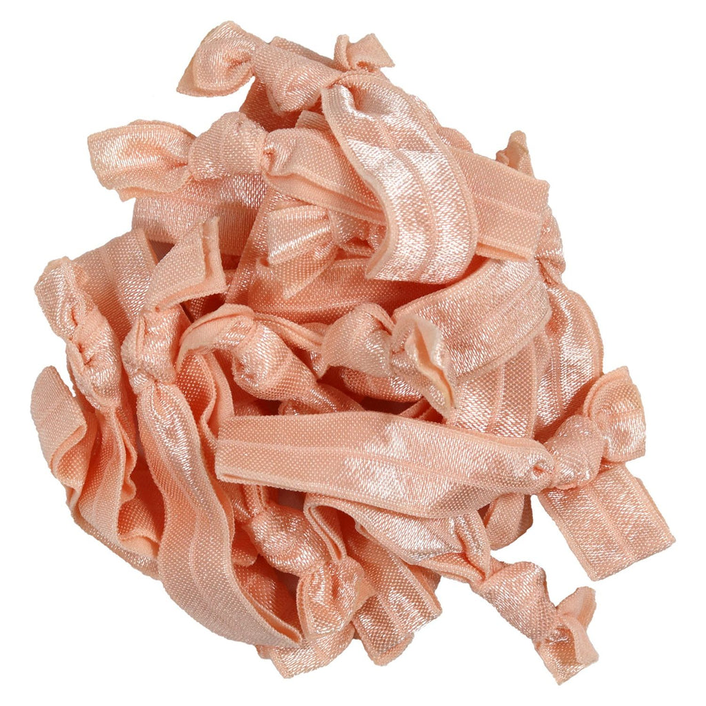 Hair Ties 20 Elastic Peach Ponytail Holders Ribbon Knotted Bands