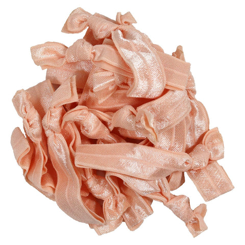 Hair Ties 20 Elastic Peach Ponytail Holders Ribbon Knotted Bands