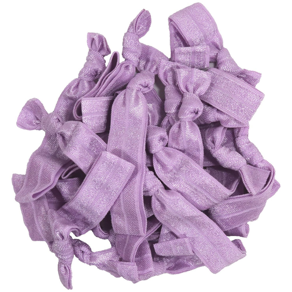 Hair Ties 20 Elastic Light Purple Ponytail Holders Ribbon Knotted Bands