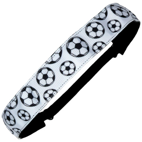Adjustable Soccer Headband Black and White
