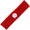 Button Ear Saver Cotton Headband Soft Stretch For Nurses Healthcare Workers Red
