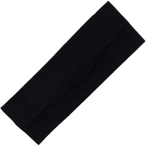 Wide Cotton Headband Soft Stretch Headbands Sweat Absorbent Elastic Head Band Black