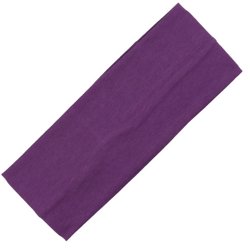 Wide Cotton Headband Soft Stretch Headbands Sweat Absorbent Elastic Head Band Purple