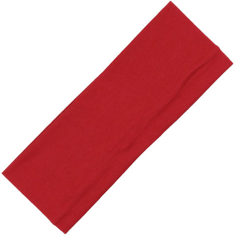 Wide Cotton Headband Soft Stretch Headbands Sweat Absorbent Elastic Head Band Red