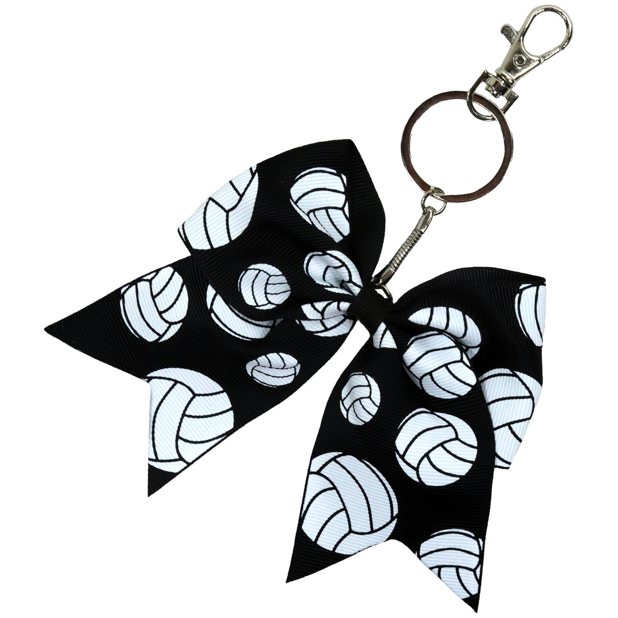 Sports Bows for Girls Large Hair Bows with Ponytail Holder Volleyball | Kenz Laurenz