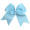 Light Blue Cheer Bow for Girls Large Hair Bows with Ponytail Holder Ribbon